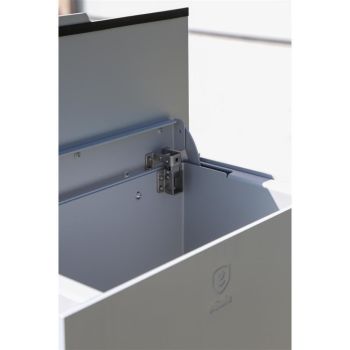 FENIX medium free-standing design parcel box and letterbox RAL 9008 pergola grey sand structure matt