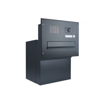 F-042 XXL wall pass-through letterbox with bell, intercom & camera + system central in RAL colours