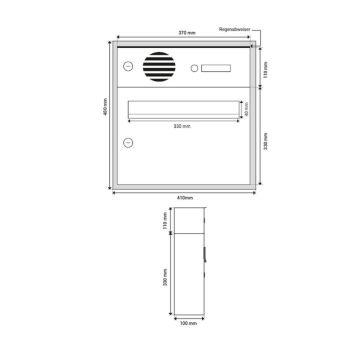 A-01 Edelstahl Unterputz Briefkasten mit Klingel &...