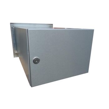 XXL Edelstahl Mauerdurchwurf Briefkasten ohne Namensschild - T: 39-62 cm - B-242