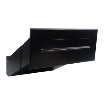 Mauerdurchwurf Briefkasten in RAL 9005 ohne Namensschild- T: 23-38 cm - D-041