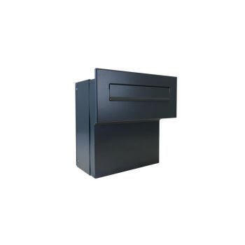 F-04 Through-the-wall letterbox in anthracite RAL 7016 with nameplate
