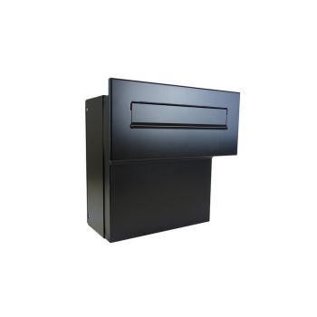 F-04 Cassetta postale passante a muro color nero (RAL 9005) (profondità: 18-27 cm)