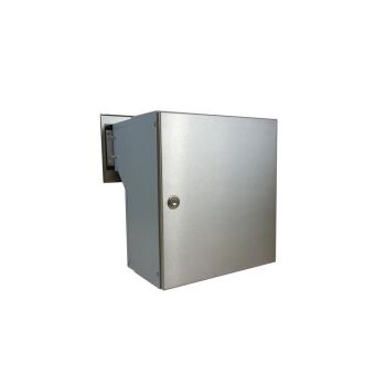 Edelstahl Mauerdurchwurf Briefkasten mit Klingel - T: 18-27 cm - F-04