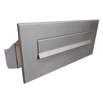 Edelstahl Mauerdurchwurf Briefkasten ohne Namensschild - T: 23-38 cm - D-041