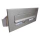 Edelstahl Mauerdurchwurf Briefkasten ohne Namensschild - T: 23-38 cm - D-041