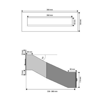 D-041 stainless steel through wall letterbox (variable depth)