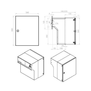 F-046 Through-the-wall letterbox in RAL 7016 with nameplate