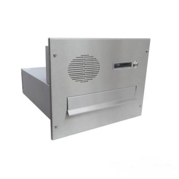 B-04 Stainless steel wall-mounted letterbox system with intercom strainer