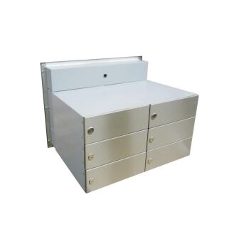 B-042 6-panel stainless steel wall conduct letterbox system with intercom screen