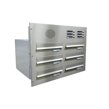 B-042 6-door stainless steel through wall letterbox...