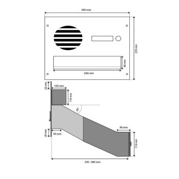 D-041 Cassetta postale da parete in acciaio inox con campanello e schermo citofonico