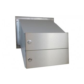 2er Edelstahl Durchwurfbriefkastenanlage - T: 23-38 cm - D-041