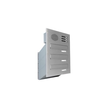 D-041 3 stainless steel wall-mounted mailbox system with intercom screen