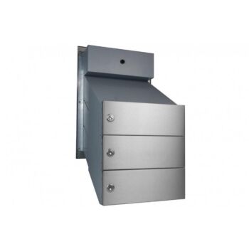 D-041 3 stainless steel wall-mounted mailbox system with intercom screen