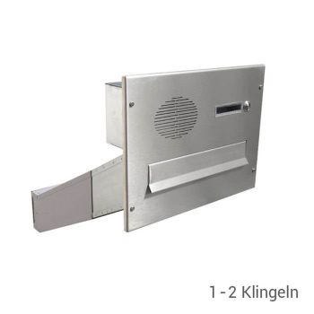 D-042 Stainless steel through-the-wall letterbox system with intercom & 2 buttons