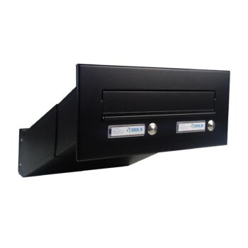 D-04 Cassetta postale bifamiliare  passante a muro con 2 campanelli color grigio antracite (RAL 7016) (profondità: 35-50 cm)