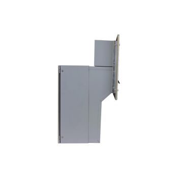 Edelstahl Mauerdurchwurf Briefkasten mit Sprechsieb - T: 18-27 cm - F-046