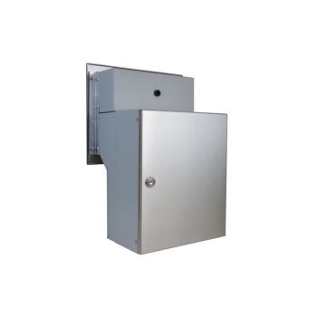 F-046 stainless steel through wall letterbox with bell...