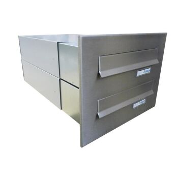 B-042 2-door stainless steel through wall letterbox system (variable depth)