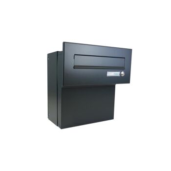 Mauerdurchwurf Briefkasten in RAL 7016 mit Klingel - T:...