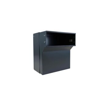 Mauerdurchwurf Briefkasten in RAL 7016 mit Klingel - T: 18-27 cm - F-04