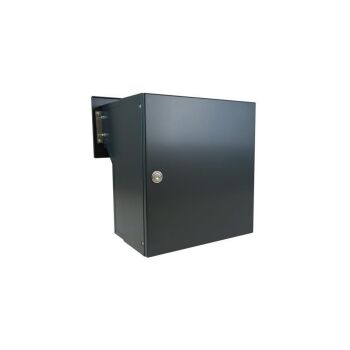 Mauerdurchwurf Briefkasten in RAL 7016 mit Klingel - T: 18-27 cm - F-04