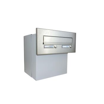 F-042 Cassetta postale a muro XXL in acciaio inox con 2 pulsanti a campana