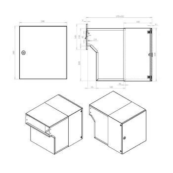 F-042 Cassetta postale a muro XXL in acciaio inox con 2 pulsanti a campana