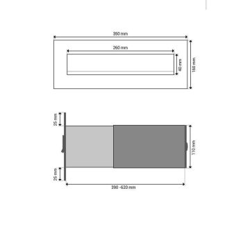 B-04 Cassetta postale bifamiliare  passante a muro color grigio antracite (RAL 7016) (profondità: 39-62 cm)