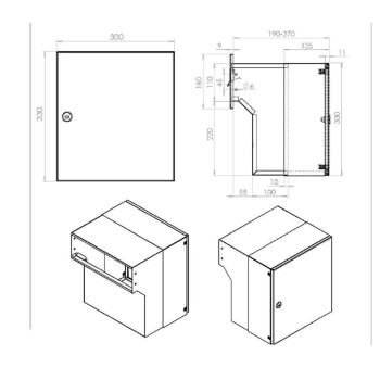 F-04 through wall letterbox completely made of stainless steel