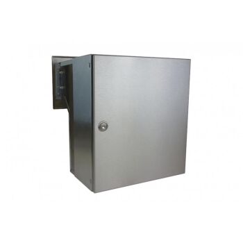 F-04 Cassetta postale passante a muro completamente in acciaio inox con campanello (profondità: 18-27 cm)