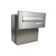 F-04 Cassetta postale passante a muro completamente in acciaio inox con campanello (profondità: 18-27 cm)