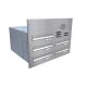 5er Edelstahl Mauerdurchwurf Briefkastenanlage mit Sprechsieb - T: 39-62 cm- B-042