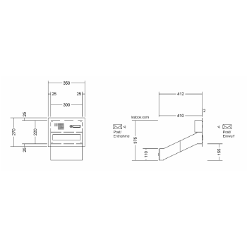 LEABOX cassetta postale passante a muro con citofono in acciaio inox 1-6 posti