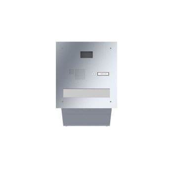 LEABOX through-wall mailbox with intercom and camera in stainless steel 1-3 slots