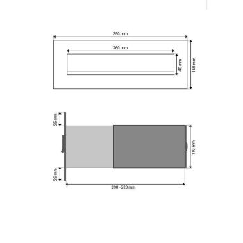 Cassetta per le lettere da parete FLAT Design in acciaio inox BX-042 (profondità: 39-62 cm)