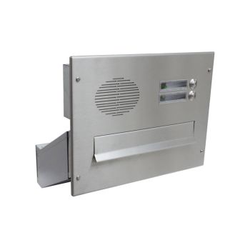 D-041 Stainless steel wall-mounted mailbox with bell & intercom screen