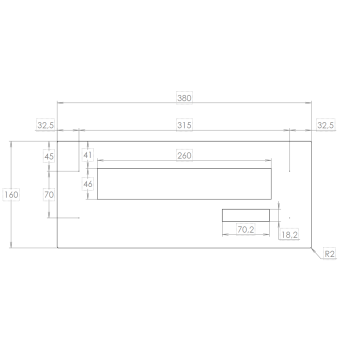 Stainless steel letterbox flat front panel