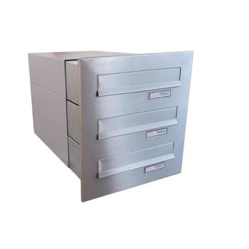 B-042 3-door stainless steel through wall letterbox...