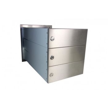 B-042 3-door stainless steel through wall letterbox...