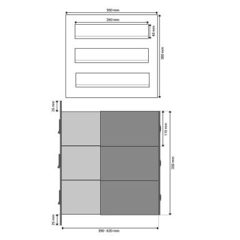 B-042 3-door stainless steel through wall letterbox system (variable depth)