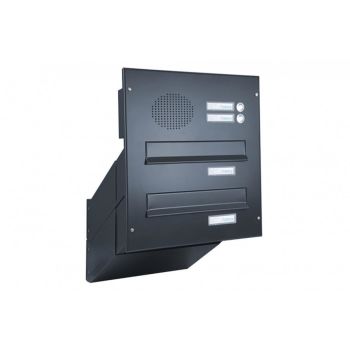 D-041 Wall feed-through letterbox system with intercom screen in RAL