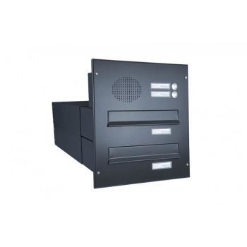 B-042 Wall-mounted mailbox system (1-3-fold) with intercom screen in RAL color