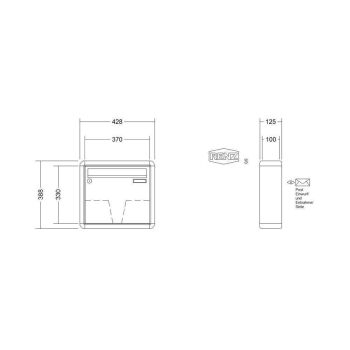 RENZ RS2000 1-fach Aufputzbriefkastenanlage 12L in RAL...