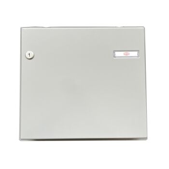 RENZ / Cassetta postale bifamiliare passante a muro con citofono / colore RAL / larghezza frontale: 260 mm / profondità: 270-405 mm / in acciaio - rimuovibile
