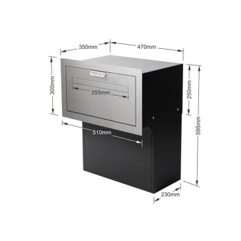 MILA Durchwurfpaketbriefkasten für Zaun und Mauer in...