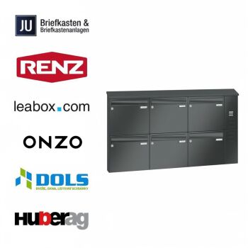 Aufputz-Briefkastenanlage mit Sprechsieb in RAL(1-12-fach)