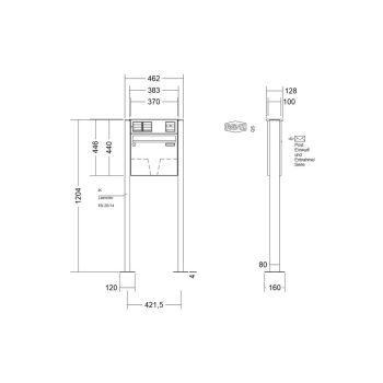 RENZ Basic B freistehende Briefkastenanlage mit...