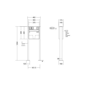 RENZ Basic B freistehende Briefkastenanlage mit...